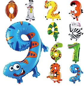 Balon cyfra z motywem zwierzęcia