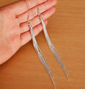 Kolczyki  długie frędzle 925 050