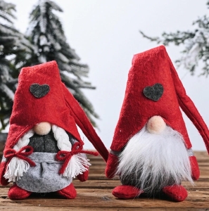 Zestaw 2 skrzatów czerwonych Ozdoba 