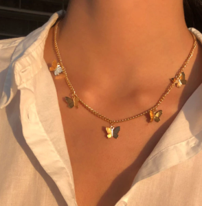 Naszyjnik damski z motylkami Choker 010