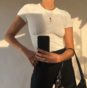 Top damski z krótkim rękawem O01