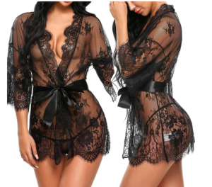 Koronkowy szlafroczek damski 3 kolory  E014