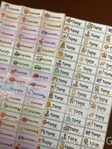 120 sztuk naklejek personalizowanych na przybory szkolne 