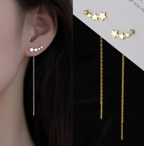 Długie kolczyki z ozdobnymi gwiazdkami 060