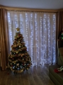 Kurtyna świetlna LED na święta – 300 cm szerokości, 8 trybów świecenia, pilot, USB. Stwórz magiczny klimat w domu i ogrodzie. Idealna dekoracja bożonarodzeniowa i całoroczna.