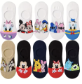 Zestaw 10 par kolorowych stopek damskich z bohaterami bajek – z silikonową zapiętką