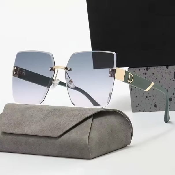 Modne okulary przeciwsłoneczne bezramkowe Oversize