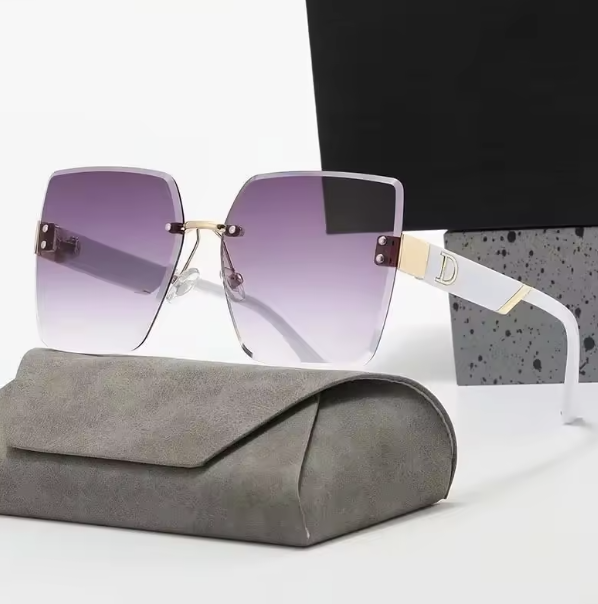 Modne okulary przeciwsłoneczne bezramkowe Oversize
