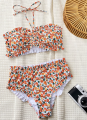Kwiatowe bikini z falbankami 227