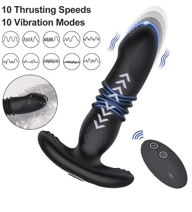 2w1 Wibrator analny z funkcją masażu prostaty + pilot 256