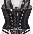Czarny komplet bielizny z gorsetem i łańcuszkami – seksowna i elegancka bielizna damska na wyjątkowe chwile. Modelujący gorset i stringi w drapieżnym stylu.