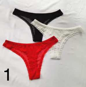 Stringi przeźroczyste z siateczki – 3-pak 356