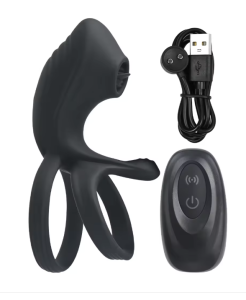 Wibrujący pierścień erekcyjny z masażerem i pilotem 392