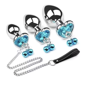 Zestaw 3 korków analnych z ozdobnym sercem 409