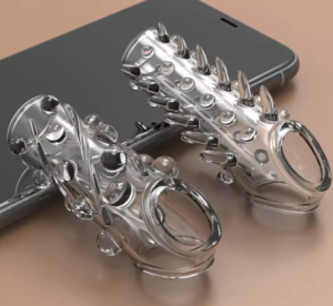 Zestaw 2 nakładek na penisa z wypustkami 410 