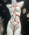 Seksowna uprząż na ciało body harness. Elastyczne paski w stylu bondage. Dostępna w kolorze czerwonym, czarnym, fioletowym i nude. Idealna bielizna erotyczna.