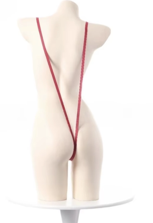 Seksowna uprząż na ciało typu body harness. Minimalistyczne paski, regulowane dopasowanie, rozmiar uniwersalny 40-65 kg. Idealna bielizna erotyczna.