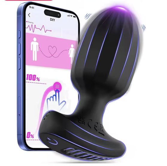Korek analny z wibracjami sterowany aplikacją Bluetooth. 9 trybów wibracji, silikon medyczny, ładowanie USB i możliwość zdalnej kontroli przez smartfon.