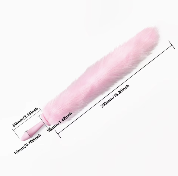 Korek analny z ogonem lisa wykonany z silikonu. Puszysty ogon 39 cm, miękki materiał, bezpieczna podstawa i efektowny dodatek do gier erotycznych oraz stylizacji BDSM.