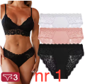 Koronkowe majtki damskie 3-pak. Elegancka, wygodna bielizna z miękkiego materiału, idealna na co dzień i pod dopasowane ubrania.