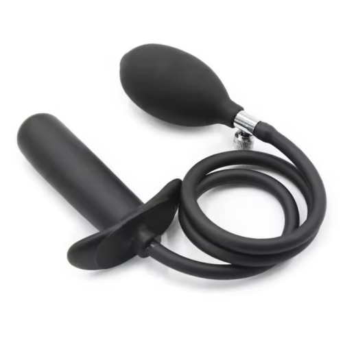 Nadmuchiwane dildo analne z pompką umożliwiające regulację rozmiaru podczas użytkowania. Idealne do treningu analnego, zabaw BDSM oraz stopniowego zwiększania intensywności doznań.