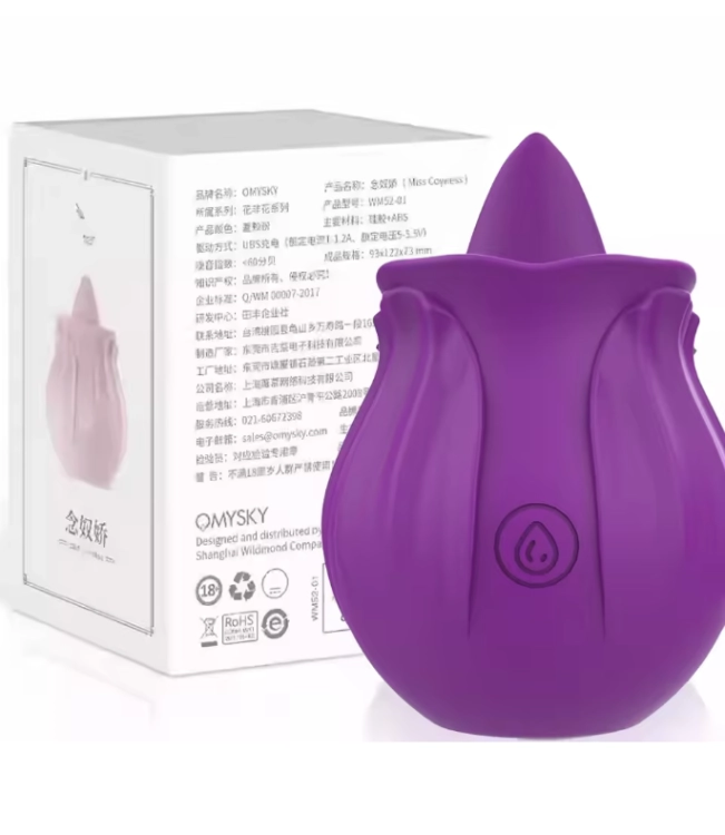 Wibrator ssący Rose dla kobiet z 10 trybami pulsacji. Stymulator łechtaczki i sutków wykonany z silikonu medycznego FDA. Wodoodporny IPX6, ładowanie USB, dyskretny design róży.
