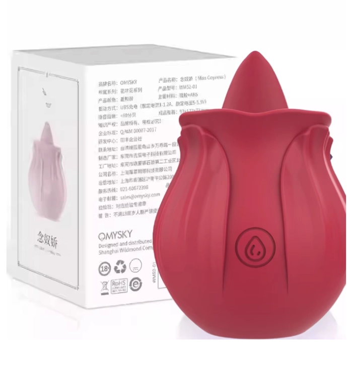 Wibrator ssący Rose dla kobiet z 10 trybami pulsacji. Stymulator łechtaczki i sutków wykonany z silikonu medycznego FDA. Wodoodporny IPX6, ładowanie USB, dyskretny design róży.
