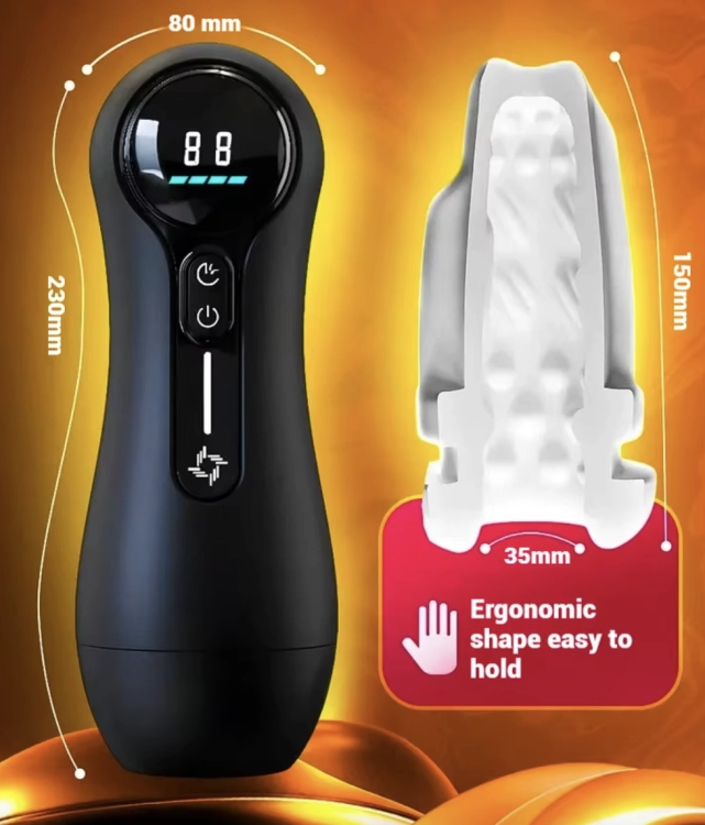 Nowoczesny masturbator automatyczny z 10 programami wibracji, 5 poziomami ssania, wyświetlaczem LED i wyjmowaną tuleją TPE. Ładowanie USB, cicha praca i realistyczne doznania. Idealny dla mężczyzn szukających intensywnej stymulacji.
