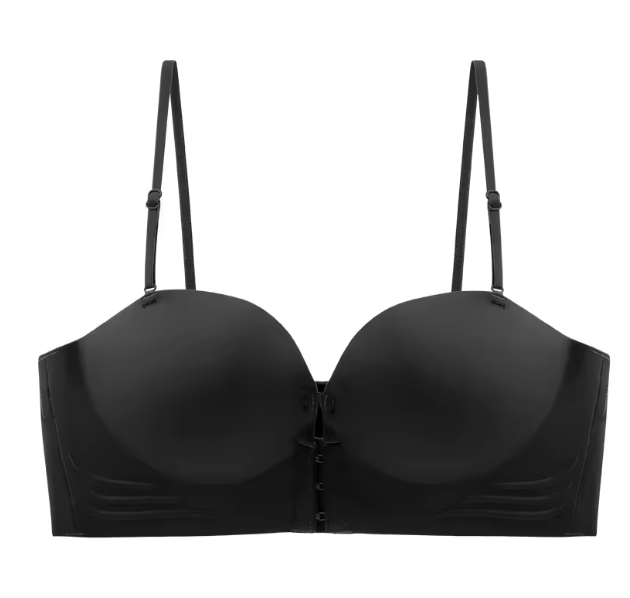 Gładki biustonosz Push-Up bez ramiączek z odpinanymi ramiączkami. Modeluje biust, zapewnia stabilne podtrzymanie i idealnie sprawdza się pod sukienkami oraz eleganckimi stylizacjami.