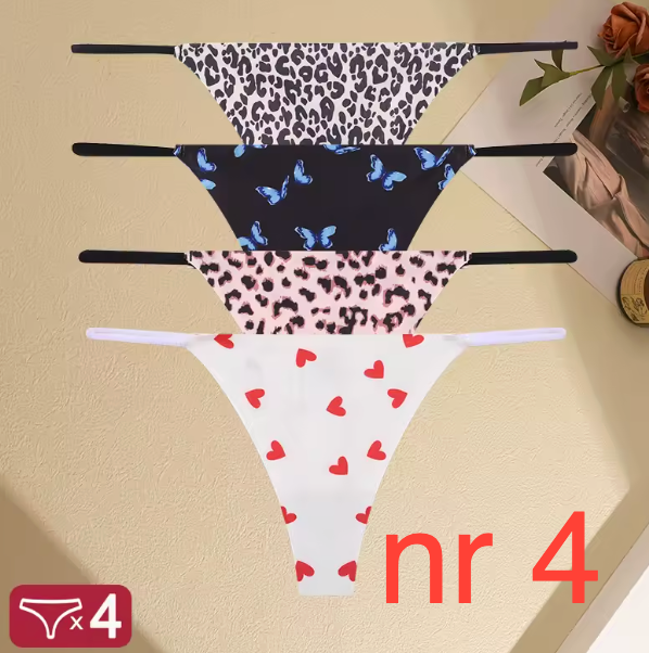 Kup zestaw 4 par damskich stringów. Miękkie, elastyczne i wygodne modele dostępne w modnych wzorach oraz kolorach. Idealne na co dzień i pod dopasowaną odzież.
