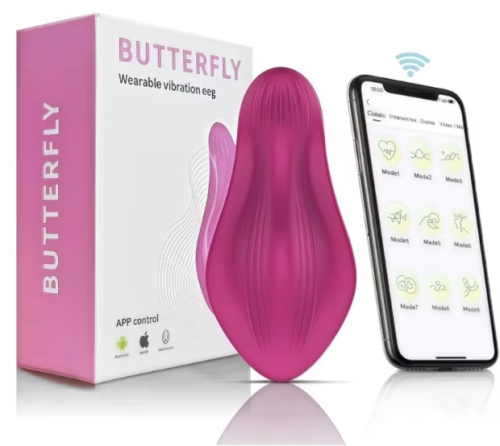 Odkryj wibrator do noszenia Butterfly z aplikacją Bluetooth. 9 trybów wibracji, podwójna stymulacja, cicha praca, silikon premium, ładowanie USB i wygodne sterowanie dla jeszcze większej przyjemności.