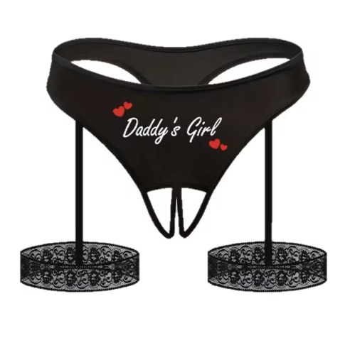 Stringi Daddy's Girl z pasami do pończoch | Otwarty krok | Dybcia.pl