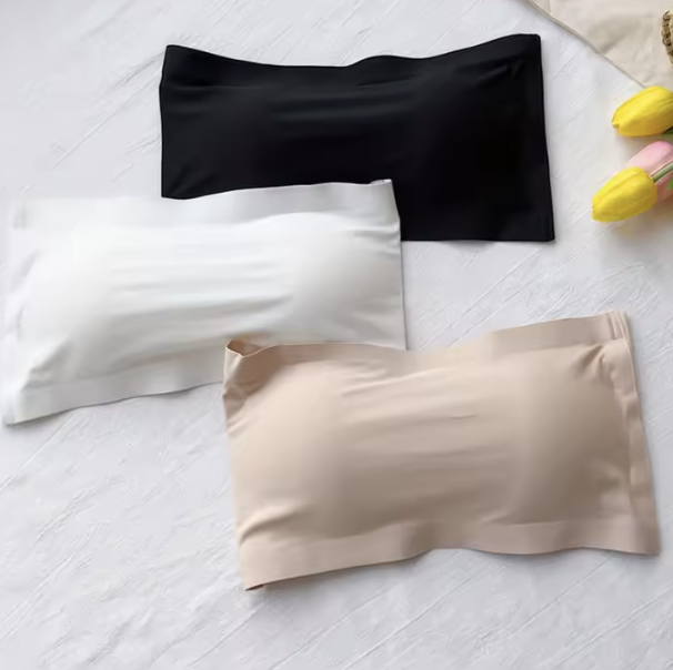 Biustonosz bandeau bez ramiączek z ozdobnym tyłem