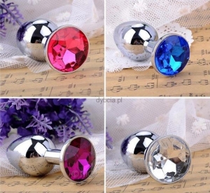 Korek analny z kryształkiem ŚREDNI