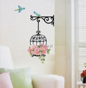 Naklejka na ścianę klatka ptaszki